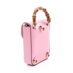 Gucci Pink Handbag Bamboo Leather